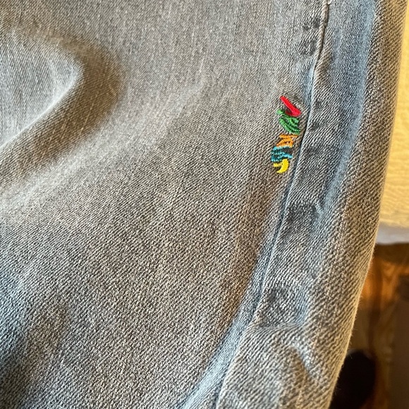 Coogi Australia Men’s Wide Leg Y2K Jeans 38 x 34 Red Stitch Faded Black Hip Hop - Picture 9 of 12